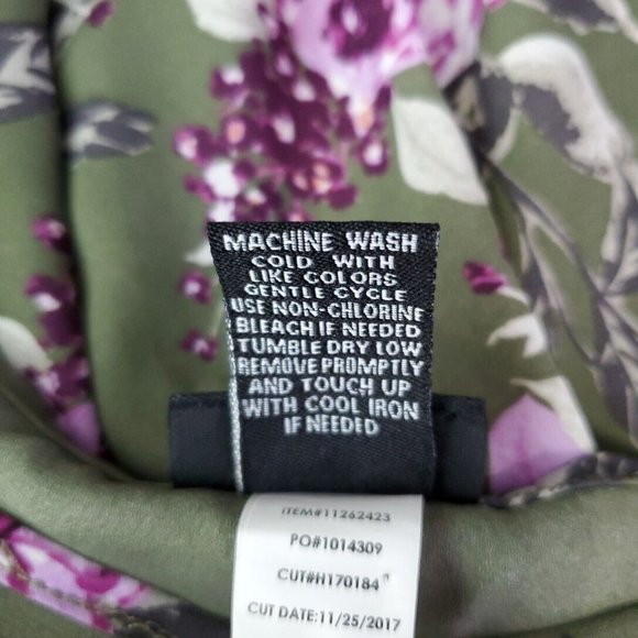 Torrid Top Plus Size 1X High Low Keyhole Floral Short Sleeve Pullover Green - Picture 6 of 6